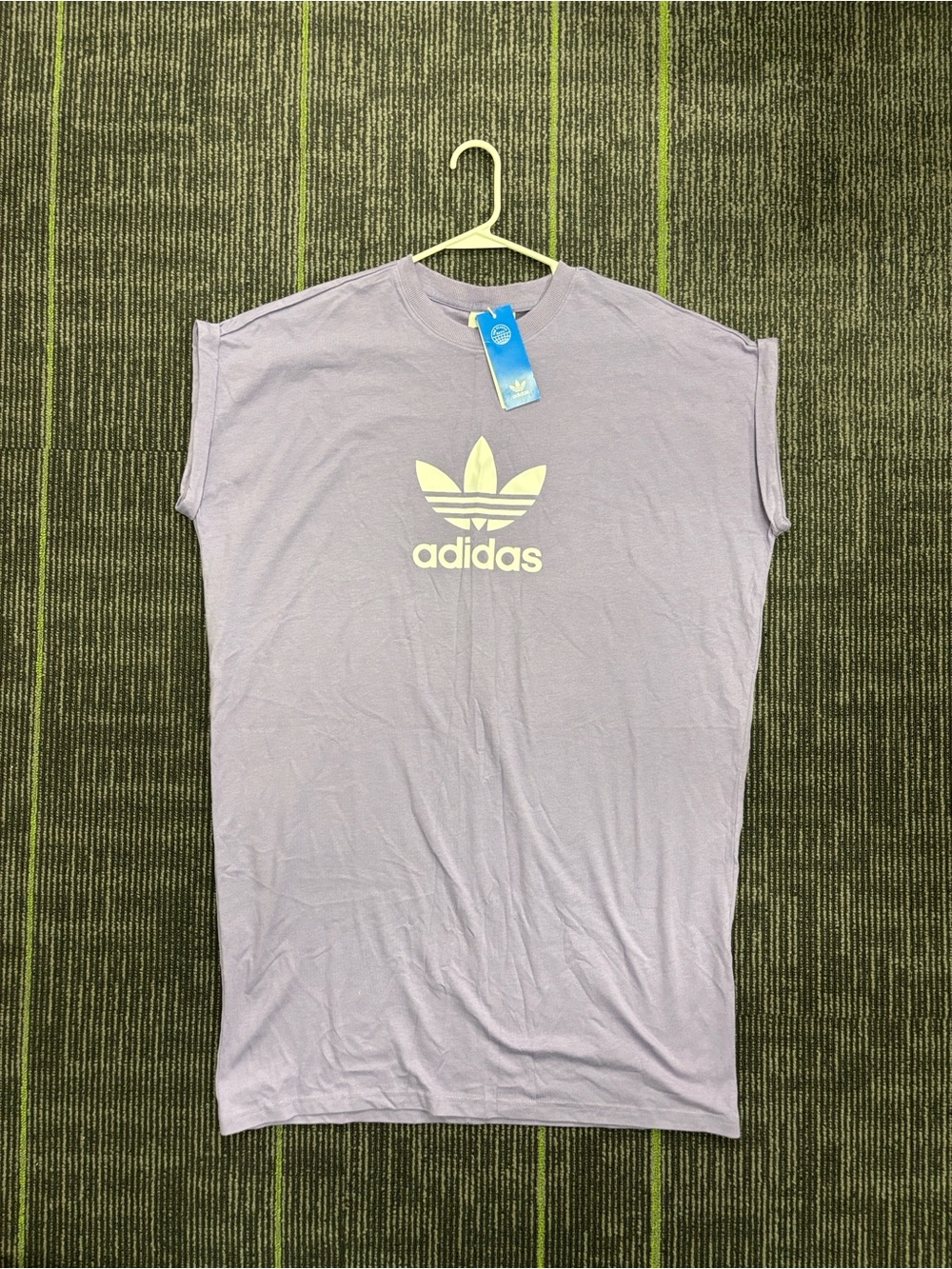 NEW adidas Lavender Trefoil Logo T-Shirt Dress - Picture 2 of 5